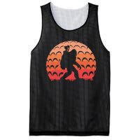 Vintage Retro Bigfoot Golf Golfer Sasquatch Mesh Reversible Basketball Jersey Tank