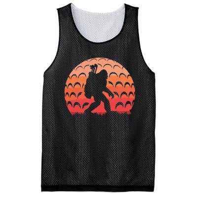 Vintage Retro Bigfoot Golf Golfer Sasquatch Mesh Reversible Basketball Jersey Tank