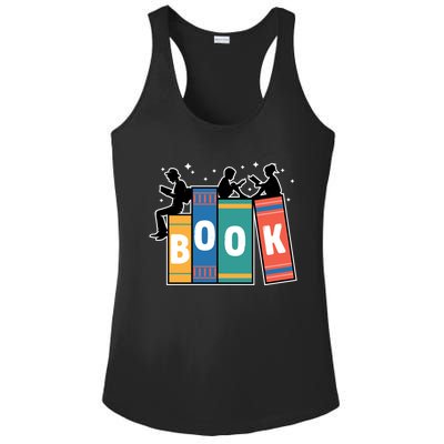 Vintage Retro Book Bookaholic Bookworm Librarian Reading Gift Ladies PosiCharge Competitor Racerback Tank