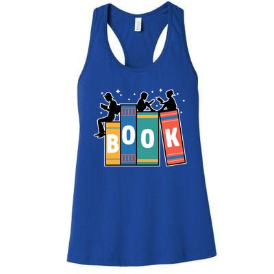 Vintage Retro Book Bookaholic Bookworm Librarian Reading Gift Women's Racerback Tank