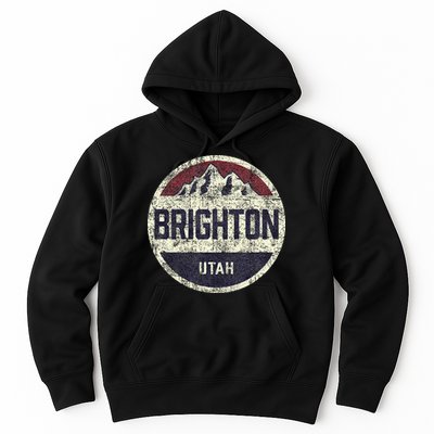 Vintage Retro Brighton Utah Mountain Circle Ski Hoodie