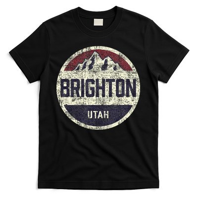 Vintage Retro Brighton Utah Mountain Circle Ski T-Shirt