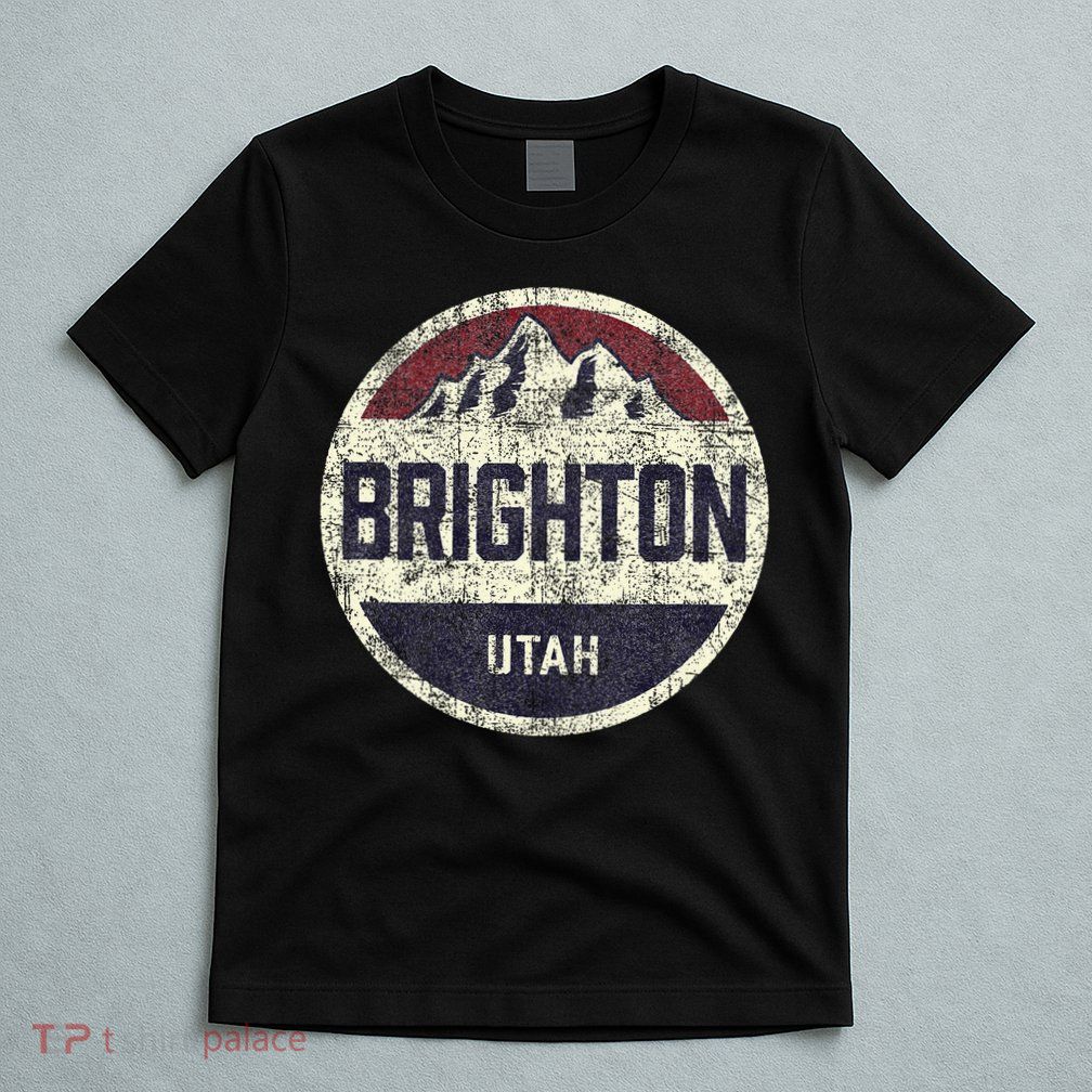 Vintage Retro Brighton Utah Mountain Circle Ski T-Shirt
