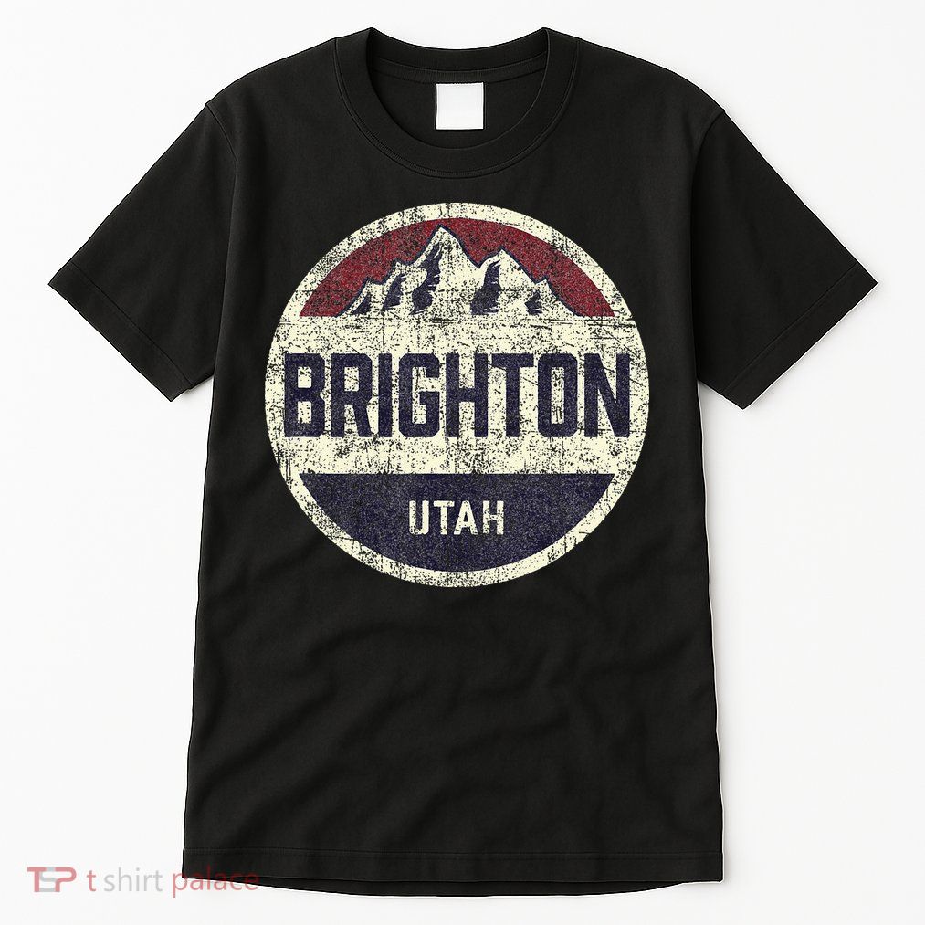 Vintage Retro Brighton Utah Mountain Circle Ski Tall T-Shirt