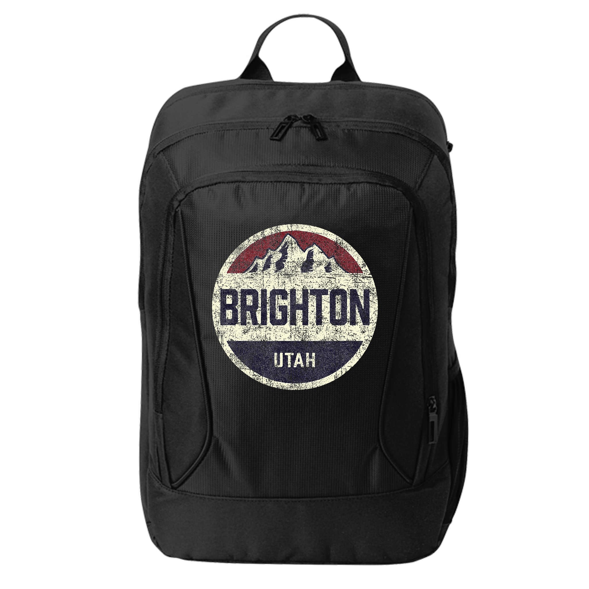 Vintage Retro Brighton Utah Mountain Circle Ski City Backpack