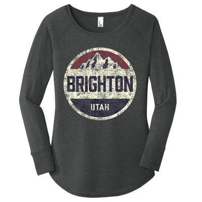 Vintage Retro Brighton Utah Mountain Circle Ski Women's Perfect Tri Tunic Long Sleeve Shirt