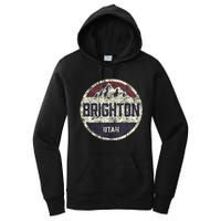 Vintage Retro Brighton Utah Mountain Circle Ski Women's Pullover Hoodie