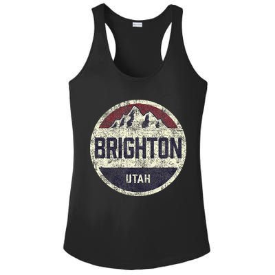 Vintage Retro Brighton Utah Mountain Circle Ski Ladies PosiCharge Competitor Racerback Tank