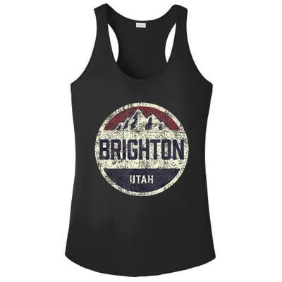 Vintage Retro Brighton Utah Mountain Circle Ski Ladies PosiCharge Competitor Racerback Tank