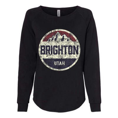 Vintage Retro Brighton Utah Mountain Circle Ski Womens California Wash Sweatshirt