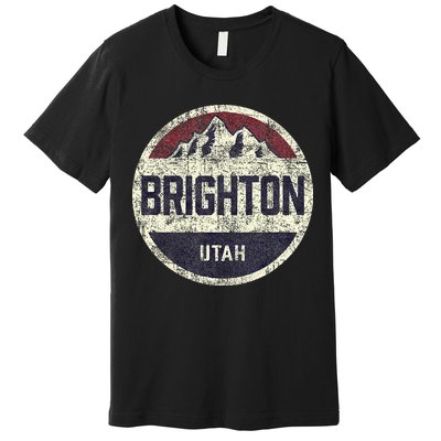 Vintage Retro Brighton Utah Mountain Circle Ski Premium T-Shirt