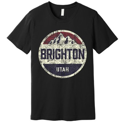 Vintage Retro Brighton Utah Mountain Circle Ski Premium T-Shirt