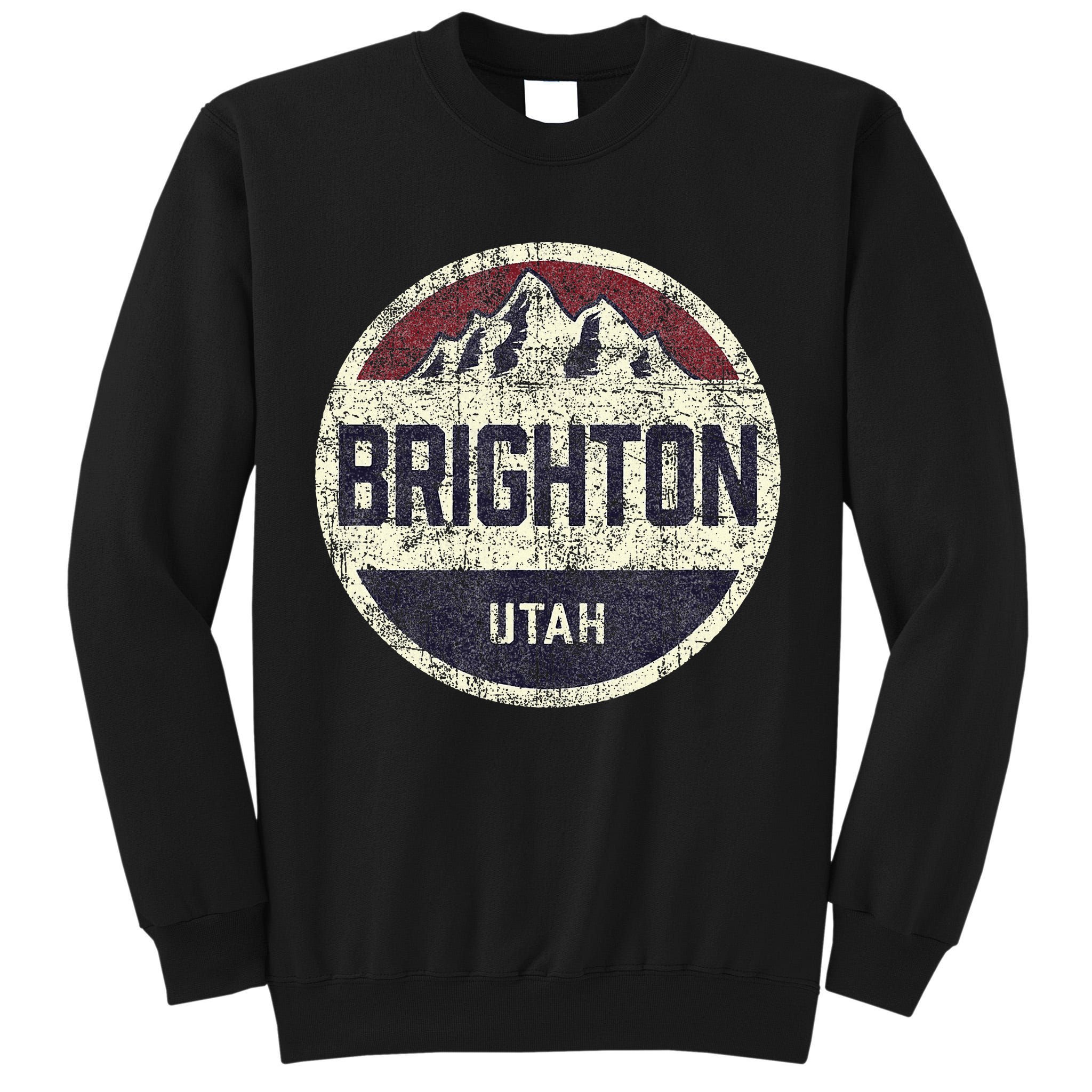 Vintage Retro Brighton Utah Mountain Circle Ski Tall Sweatshirt