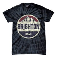 Vintage Retro Brighton Utah Mountain Circle Ski Tie-Dye T-Shirt