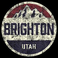 Vintage Retro Brighton Utah Mountain Circle Ski Tie-Dye T-Shirt