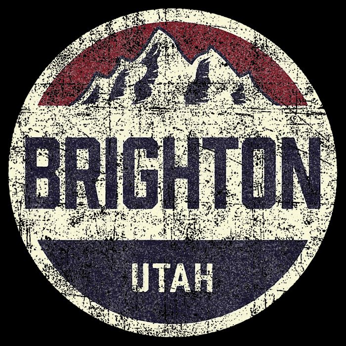 Vintage Retro Brighton Utah Mountain Circle Ski Tie-Dye T-Shirt