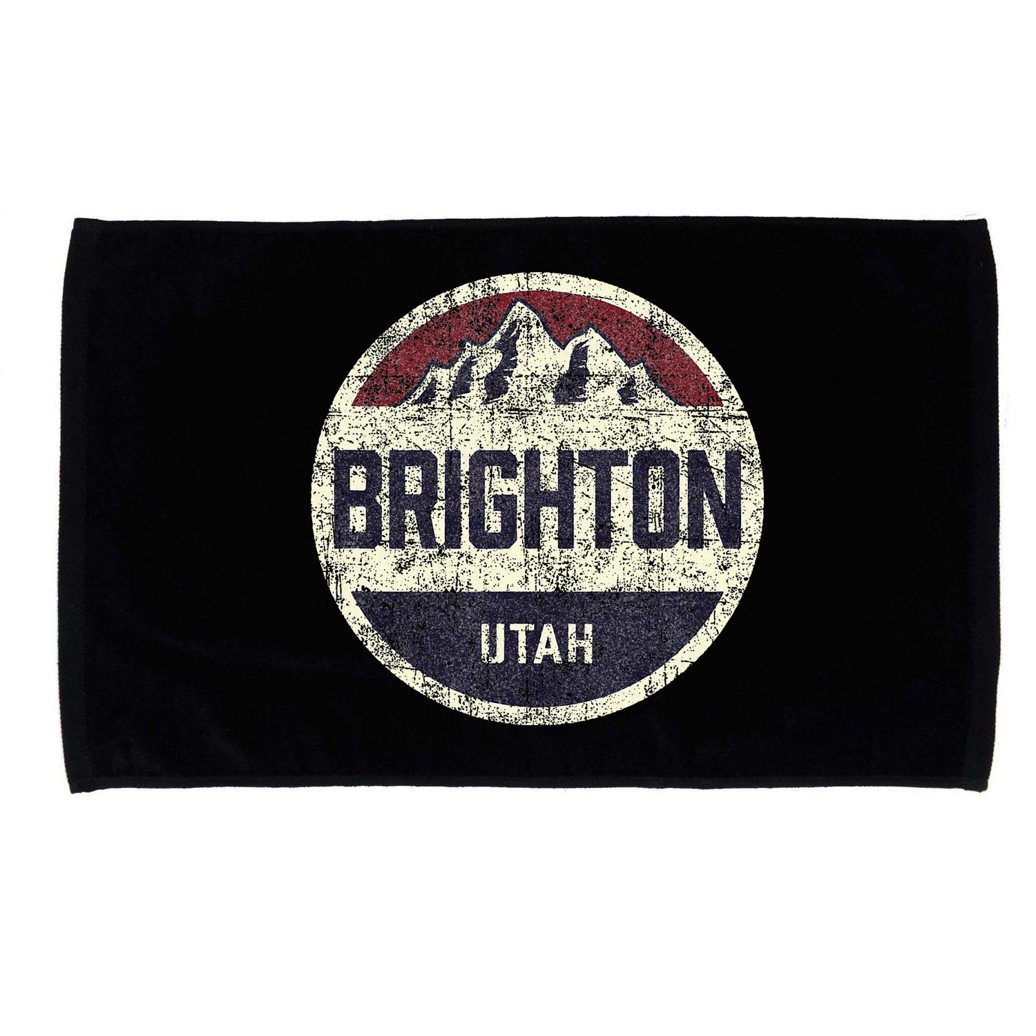 Vintage Retro Brighton Utah Mountain Circle Ski Microfiber Hand Towel