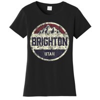 Vintage Retro Brighton Utah Mountain Circle Ski Women's T-Shirt