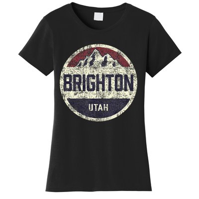 Vintage Retro Brighton Utah Mountain Circle Ski Women's T-Shirt