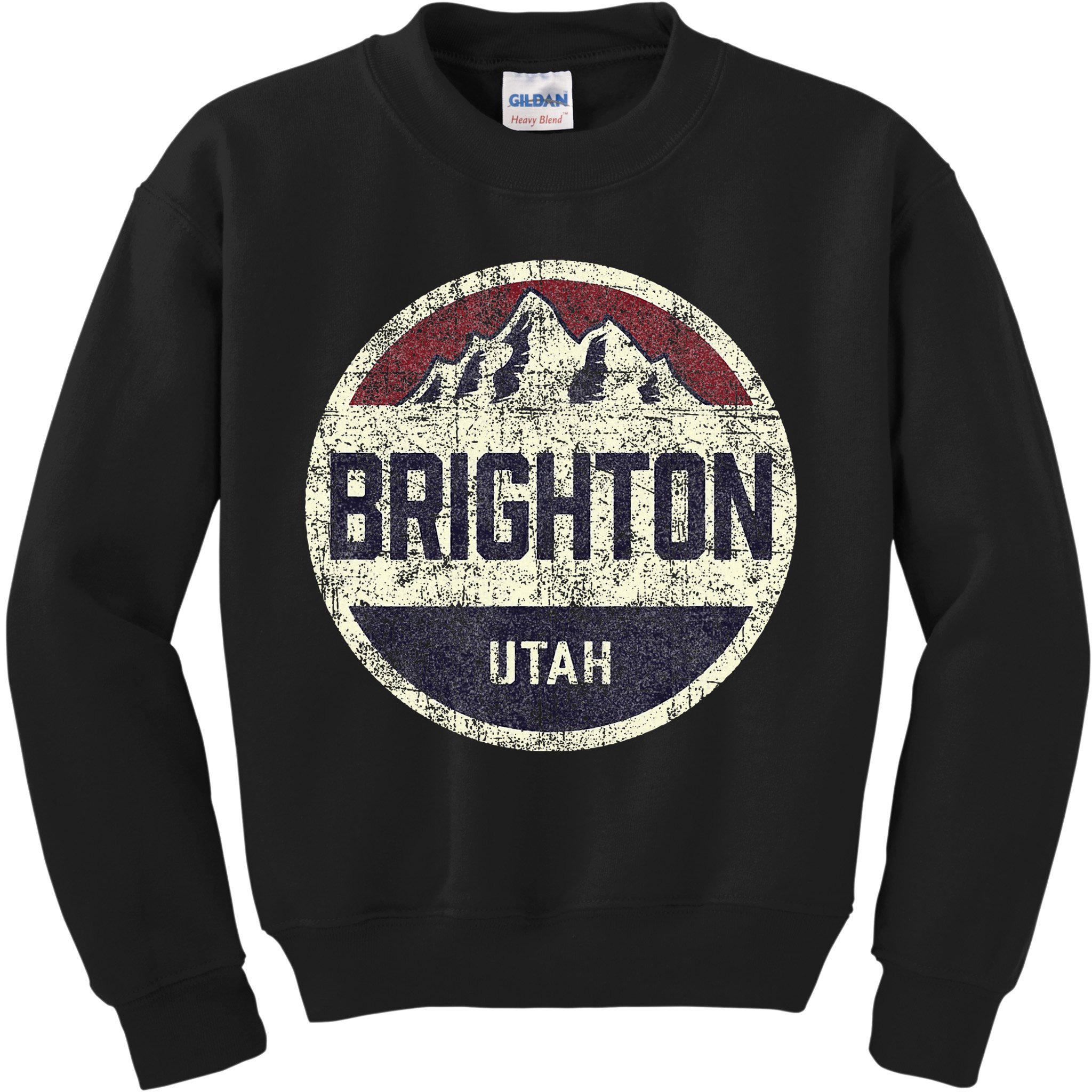 Vintage Retro Brighton Utah Mountain Circle Ski Kids Sweatshirt
