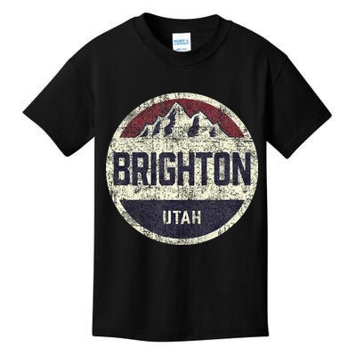 Vintage Retro Brighton Utah Mountain Circle Ski Kids T-Shirt