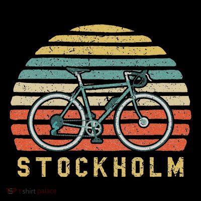 Vintage Retro Bike Stockholm Sweden Cyclist T-Shirt