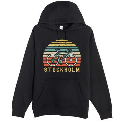 Vintage Retro Bike Stockholm Sweden Cyclist Premium Pullover Hoodie