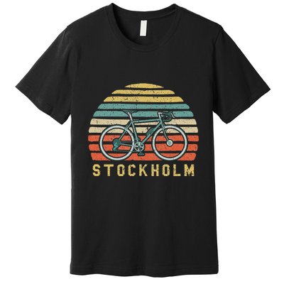 Vintage Retro Bike Stockholm Sweden Cyclist Premium T-Shirt