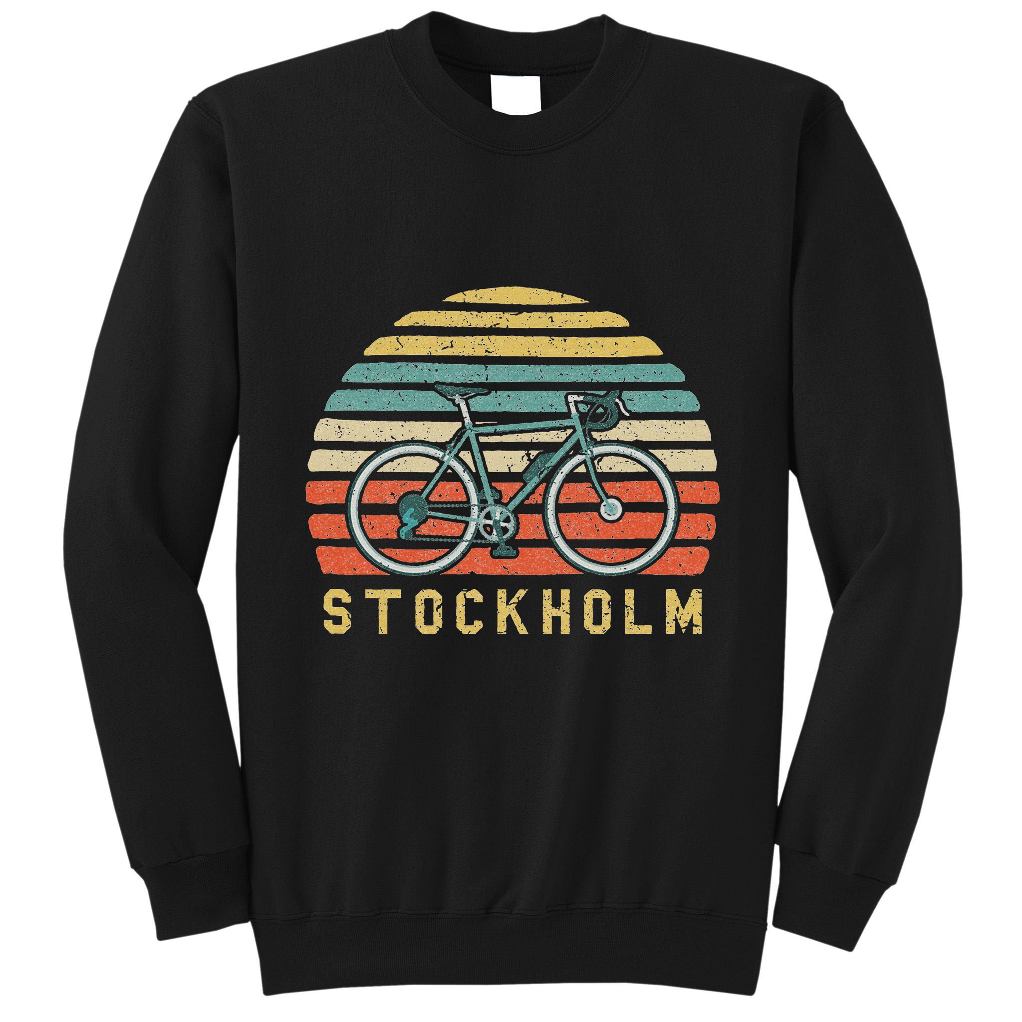 Vintage Retro Bike Stockholm Sweden Cyclist Tall Sweatshirt