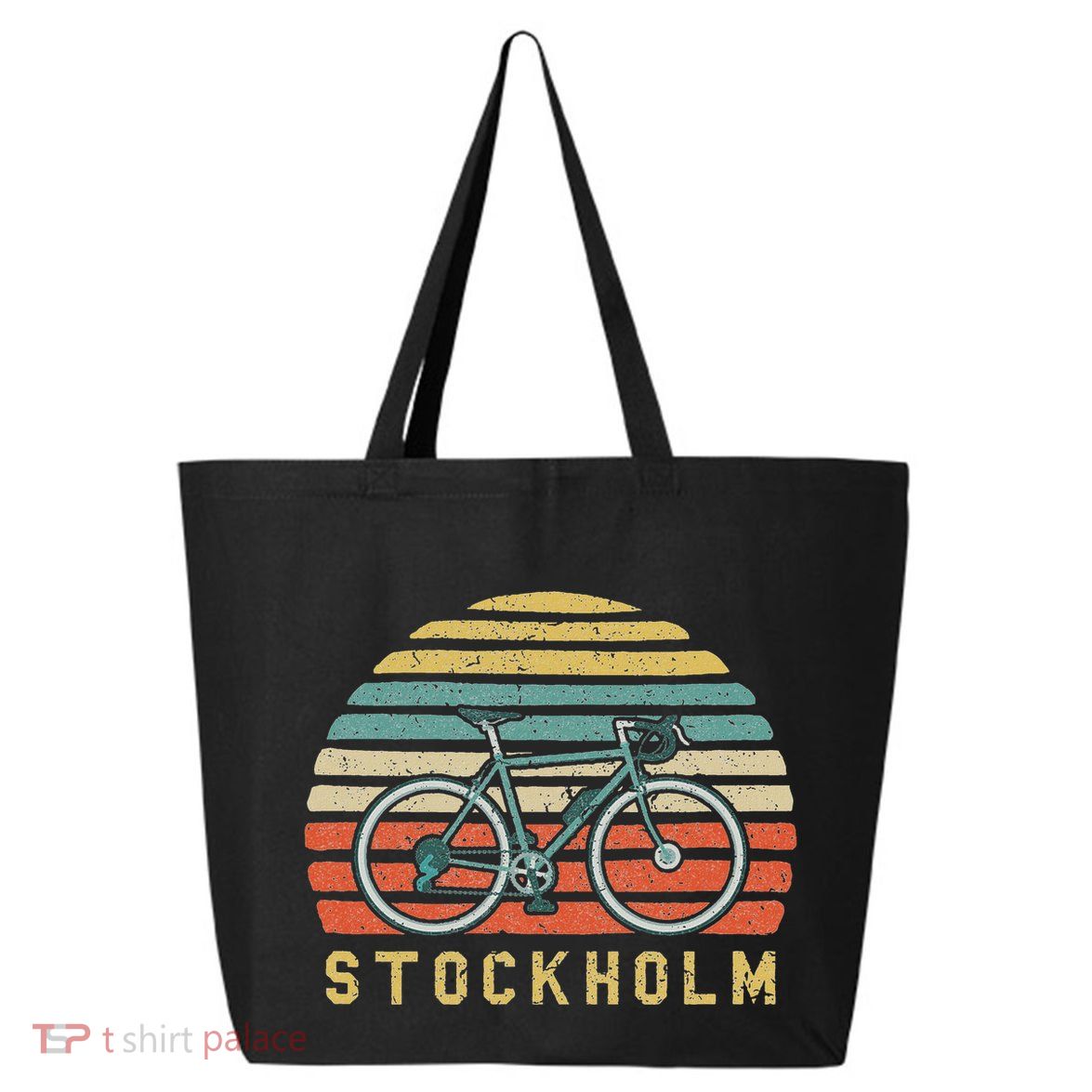 Vintage Retro Bike Stockholm Sweden Cyclist 25L Jumbo Tote