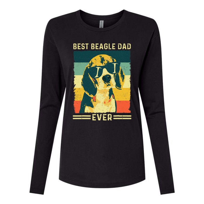 Vintage Retro Best Beagle Dad Ever - Father's Day Dog Lover Womens Cotton Relaxed Long Sleeve T-Shirt