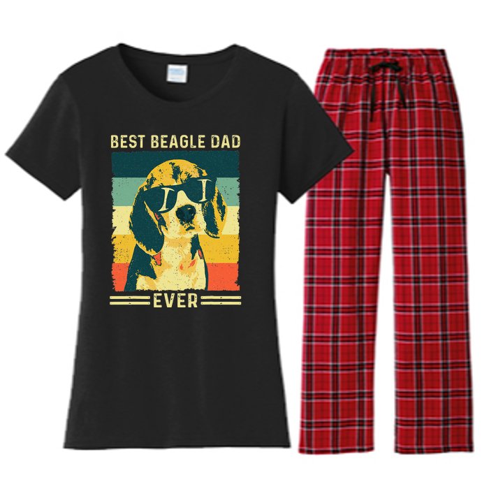 Vintage Retro Best Beagle Dad Ever - Father's Day Dog Lover Women's Flannel Pajama Set