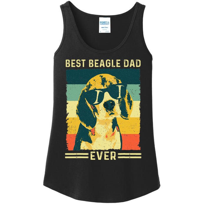 Vintage Retro Best Beagle Dad Ever - Father's Day Dog Lover Ladies Essential Tank