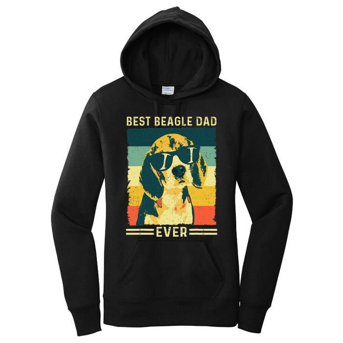 Vintage Retro Best Beagle Dad Ever - Father's Day Dog Lover Women's Pullover Hoodie