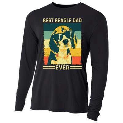 Vintage Retro Best Beagle Dad Ever - Father's Day Dog Lover Cooling Performance Long Sleeve Crew