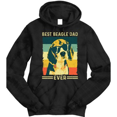 Vintage Retro Best Beagle Dad Ever - Father's Day Dog Lover Tie Dye Hoodie