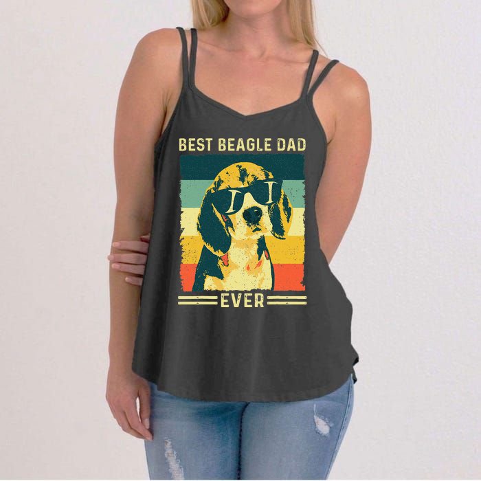 Vintage Retro Best Beagle Dad Ever - Father's Day Dog Lover Women's Strappy Tank