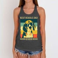 Vintage Retro Best Beagle Dad Ever - Father's Day Dog Lover Women's Knotted Racerback Tank