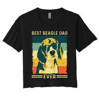 Vintage Retro Best Beagle Dad Ever - Father's Day Dog Lover Women's Crop Top Tee