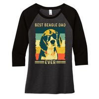 Vintage Retro Best Beagle Dad Ever - Father's Day Dog Lover Women's Tri-Blend 3/4-Sleeve Raglan Shirt