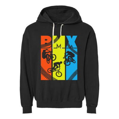 Vintage Retro Bmx Funny Bmx Rider Bicycle Motocross Garment-Dyed Fleece Hoodie