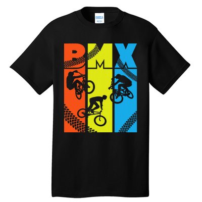 Vintage Retro Bmx Funny Bmx Rider Bicycle Motocross Tall T-Shirt