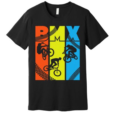 Vintage Retro Bmx Funny Bmx Rider Bicycle Motocross Premium T-Shirt