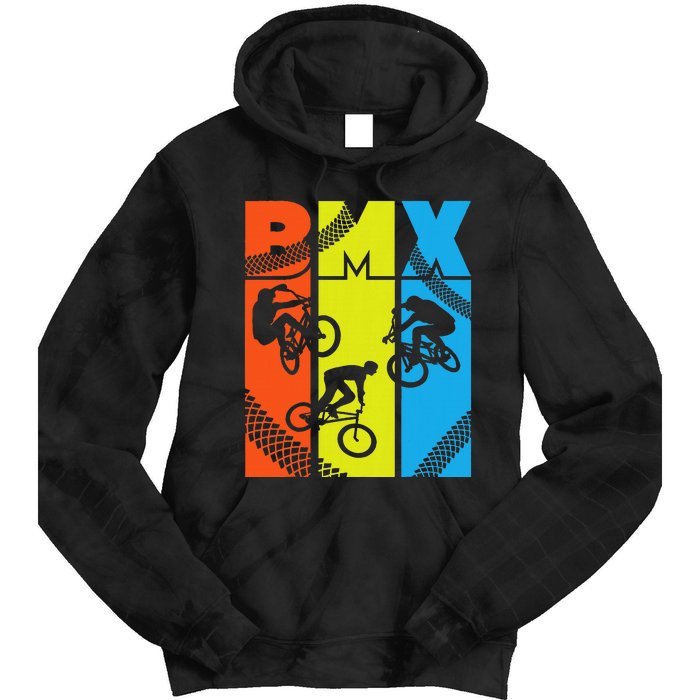 Vintage Retro Bmx Funny Bmx Rider Bicycle Motocross Tie Dye Hoodie