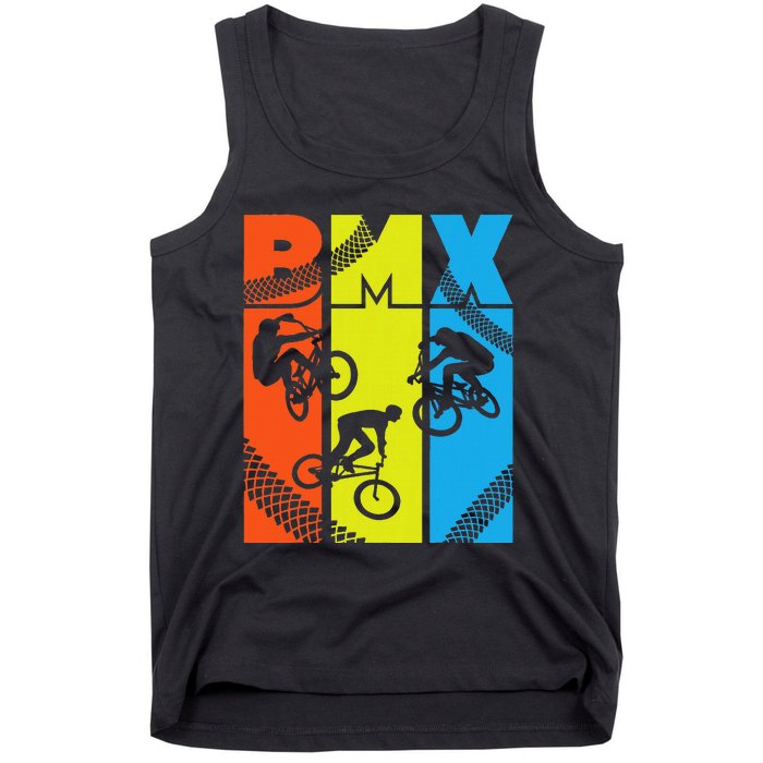 Vintage Retro Bmx Funny Bmx Rider Bicycle Motocross Tank Top