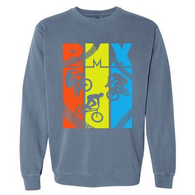 Vintage Retro Bmx Funny Bmx Rider Bicycle Motocross Garment-Dyed Sweatshirt