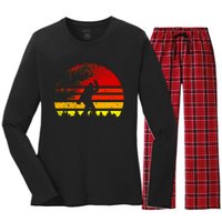 Vintage Retro Bigfoot Believe Women's Long Sleeve Flannel Pajama Set 