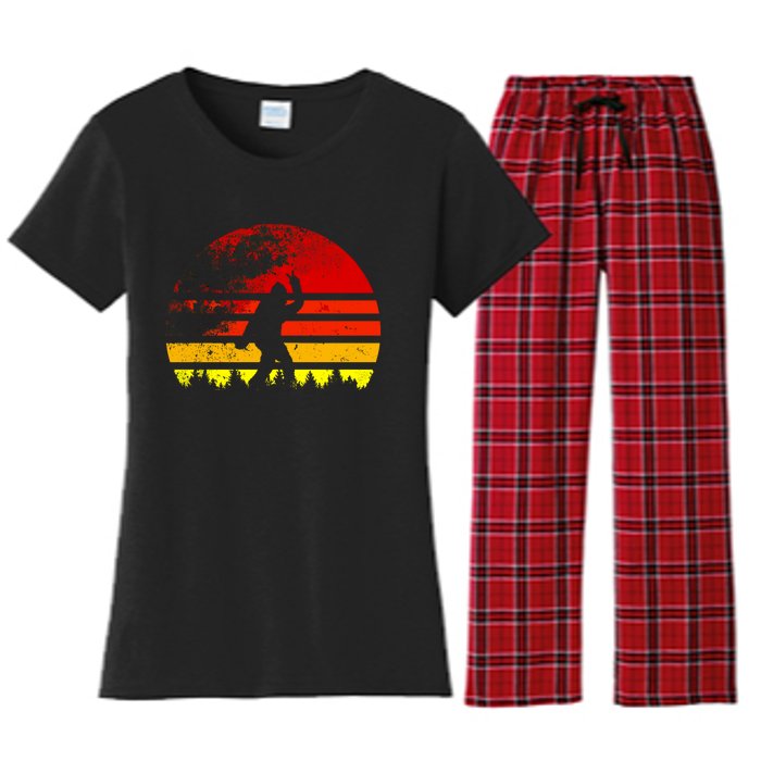 Vintage Retro Bigfoot Believe Women's Flannel Pajama Set