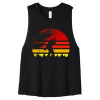 Vintage Retro Bigfoot Believe Women's Racerback Cropped Tank