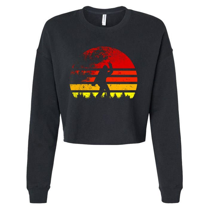 Vintage Retro Bigfoot Believe Cropped Pullover Crew